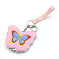 Fluffy Embroidered Butterfly Folding Compact Mirror Keychain 6W10BBC871