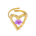 Resin Flower Open Ring - DippedShop Wholesale - #3267