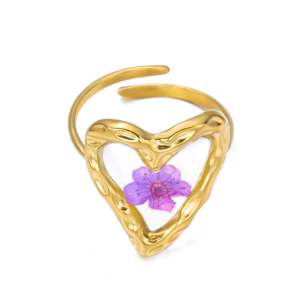 Resin Flower Open Ring - DippedShop Wholesale - #3267
