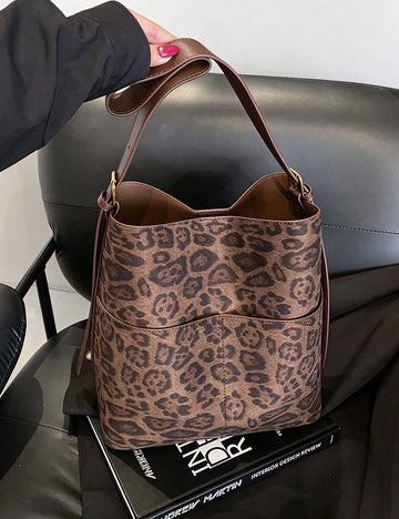Retro Large Capacity Leopard Print - DippedShop Wholesale - #2051