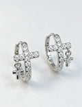 Cross Zircon Hoop Earrings - DippedShop Wholesale - #3011