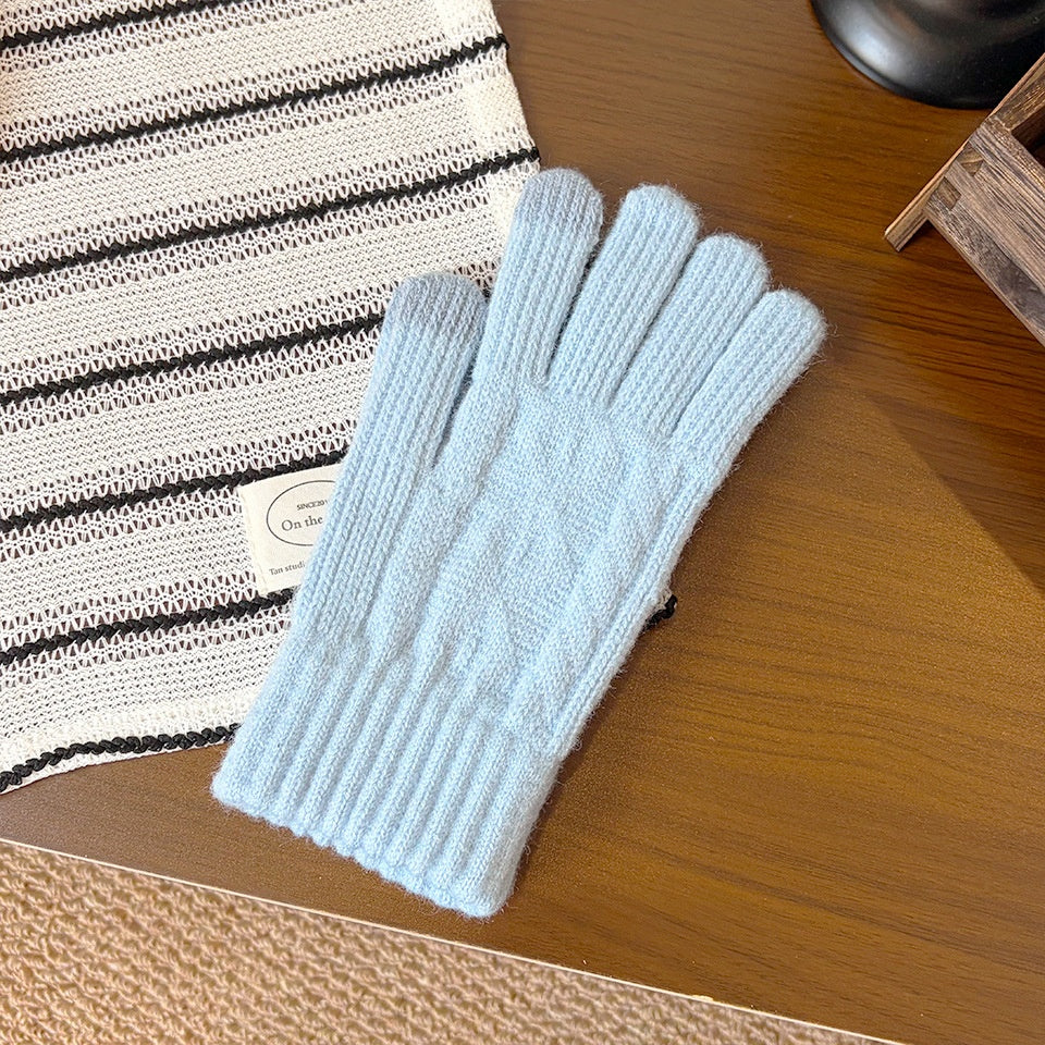 Minimalist Solid Color Touch Screen Warm Gloves 6W6GLO81