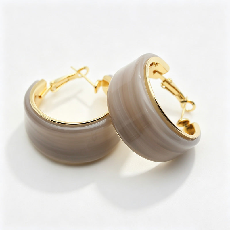 Simple Solid Color Resin Hoop Earrings 6W6JER555