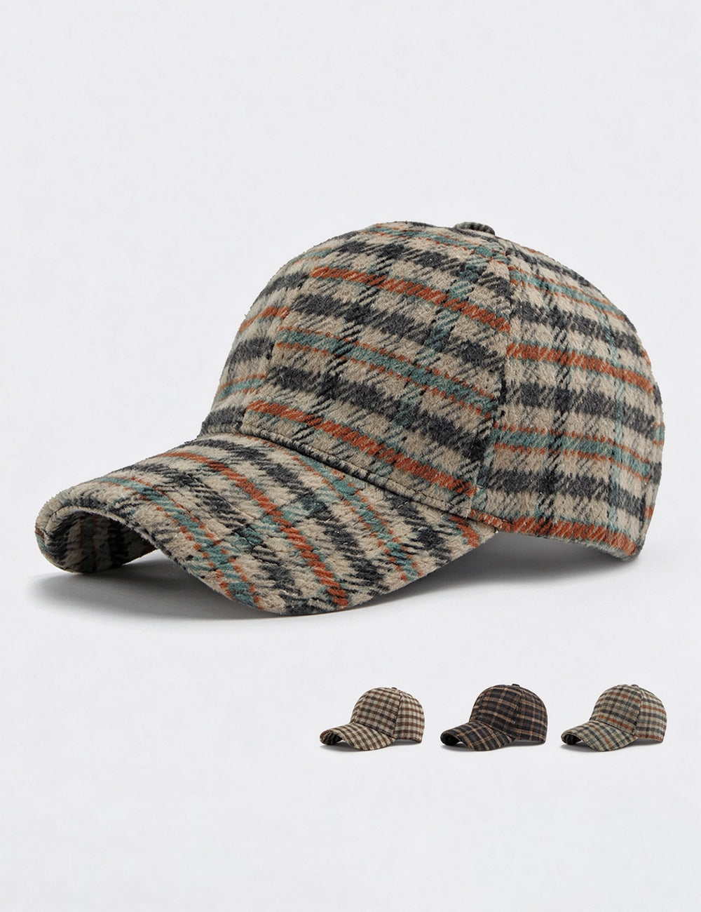 Plaid Curved Brim Baseball Cap - DippedShop Wholesale - #5571