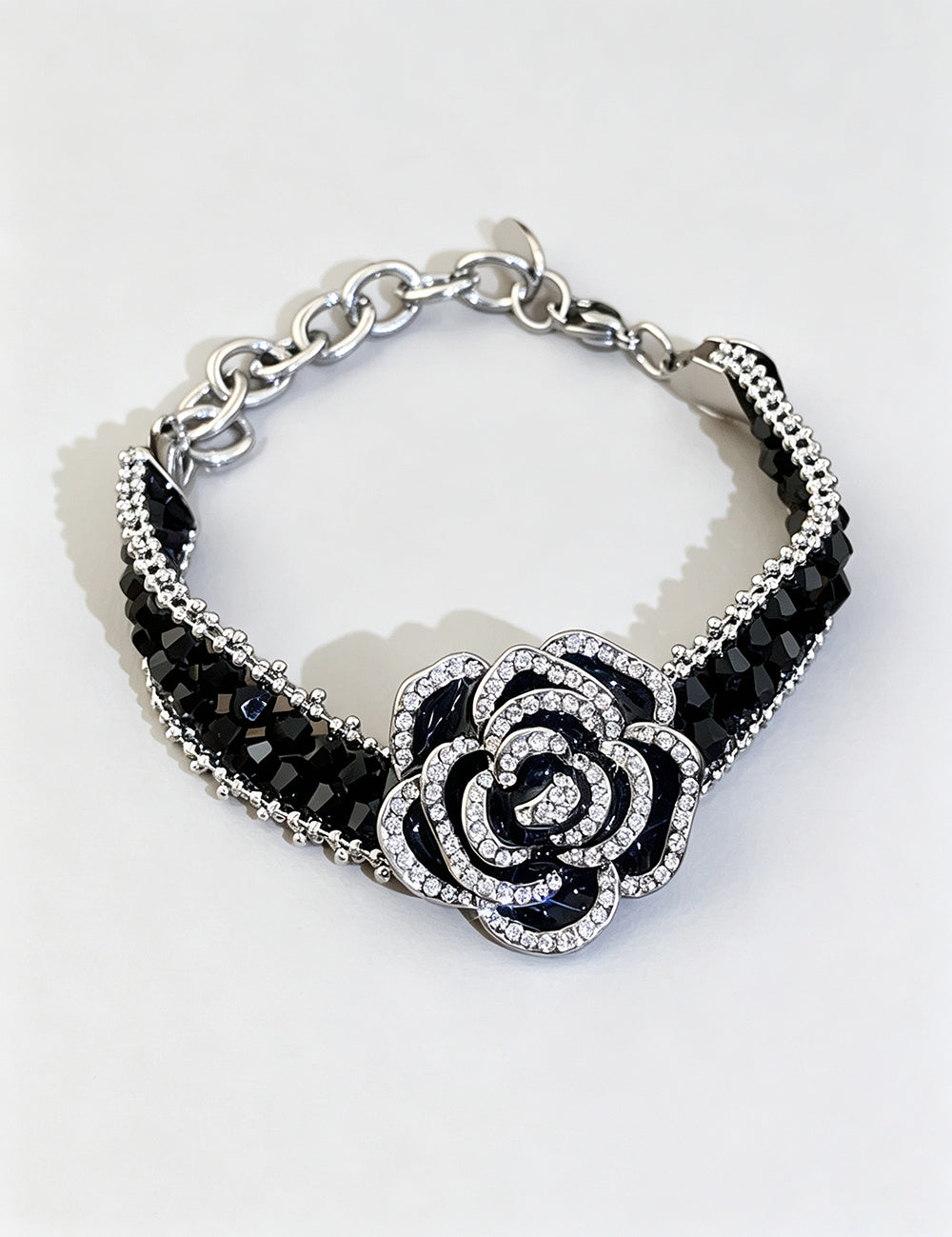 Elegant Rhinestones Camellia Chain Bracelet 6W6JBR683