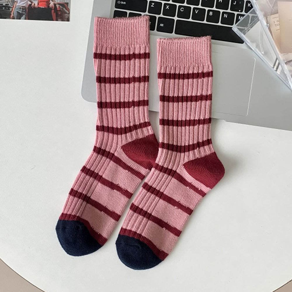 Striped Rib Knit Socks - DippedShop Wholesale - #5379