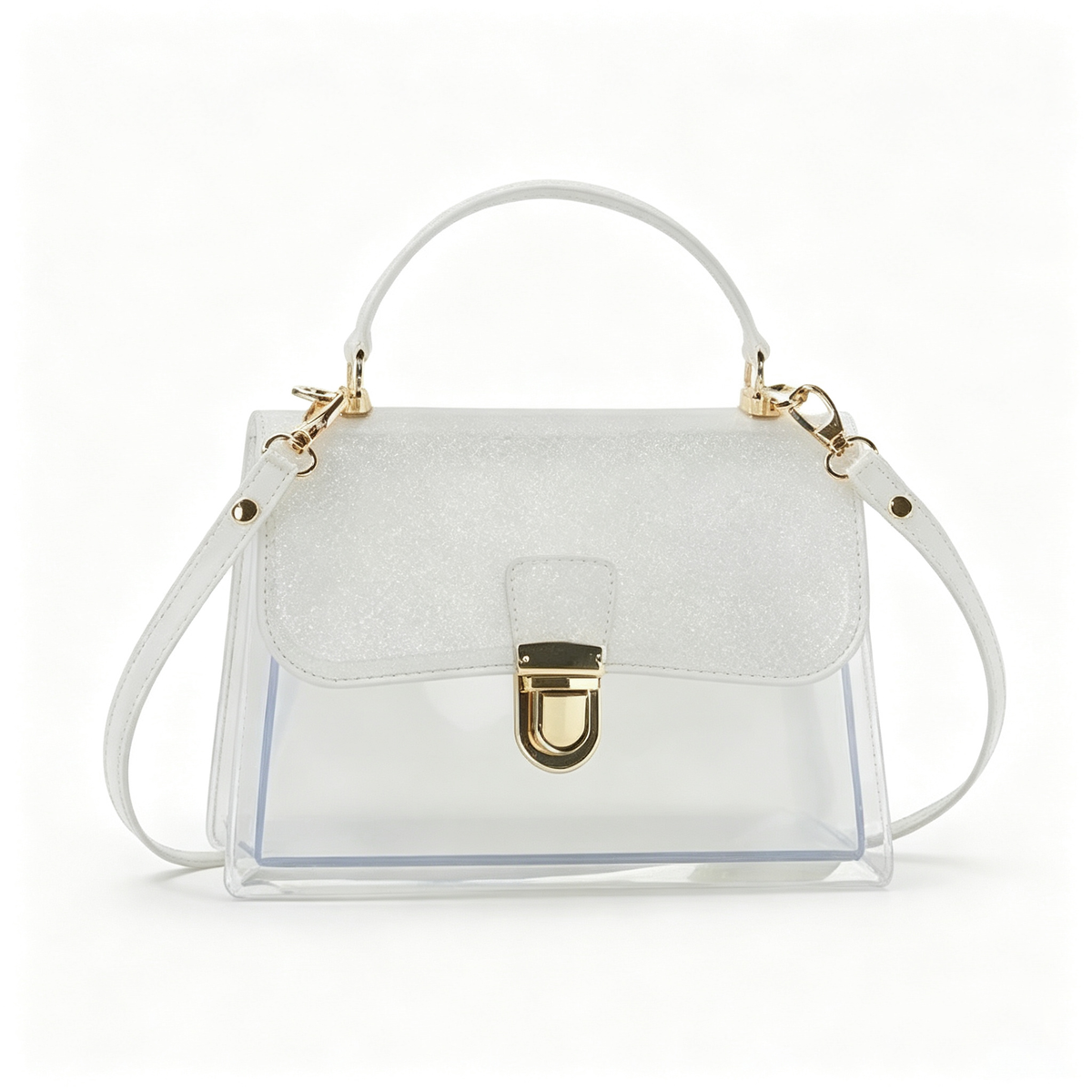 Stylish Clear Jelly Square Handbag Crossbody Bag 6W10BBG2113