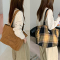 Reversible Letter Print Shoulder Bag - DippedShop Wholesale - #4995