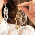 Layered Hollow Out Feather Dangle Earrings 6W6JER765