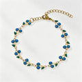 Cute Cherry Rhinestone Gold Plated Chain Bracelet 6W6JBR516