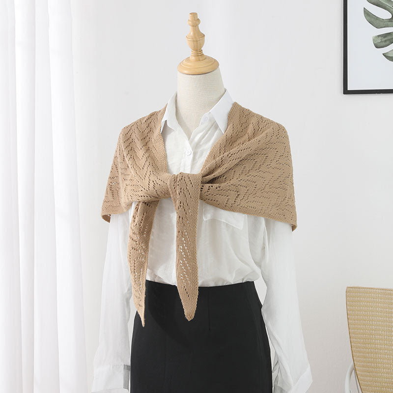 Fashion Hollow Out Knit Triangle Shawl Wrap 6W6NSC47