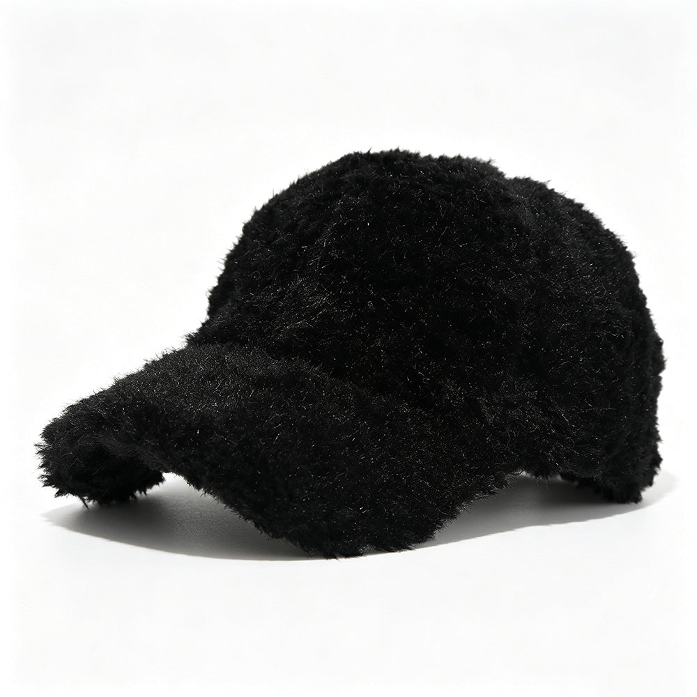 Winter Solid Color Fuzzy Plush Baseball Cap 6W6HAT801