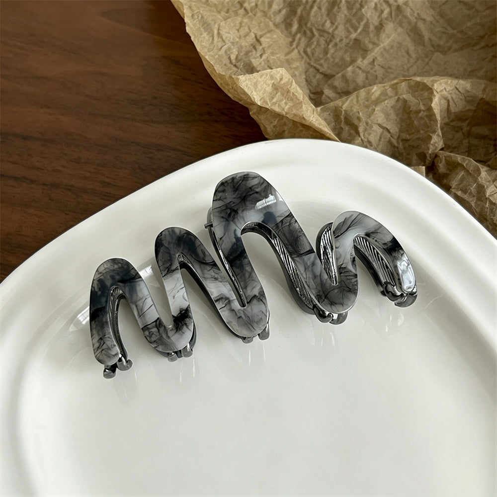 Elegant Tortoise Shell Wavy Acetate Hair Claw 6W6HCP1642