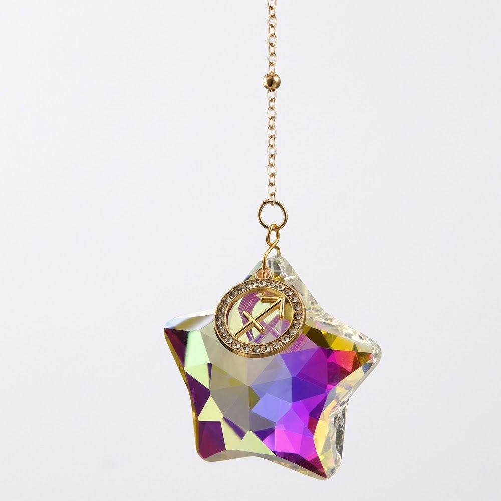 12 Zodiac Signs Crystal Star Hanging Sun Catcher 6H7HLS198