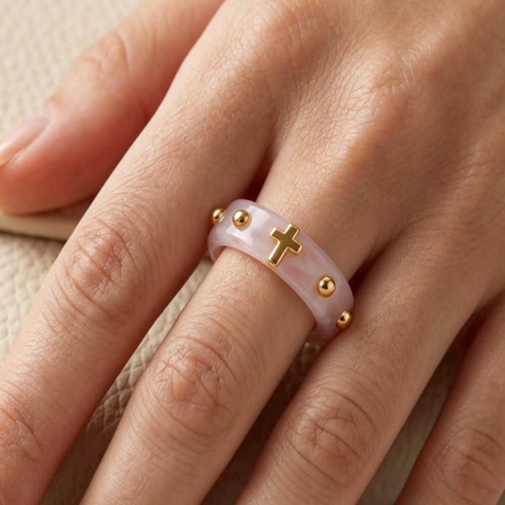 Resin Cross Bead Ring - DippedShop Wholesale - #4355