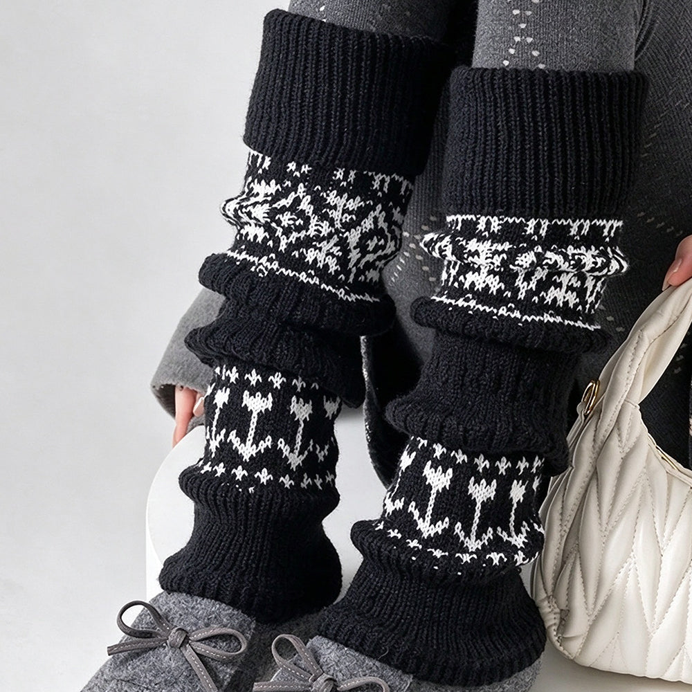 Fair Isle Leg Warmers - DippedShop Wholesale - #8531