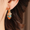 Vintage Gold Plated Four-Leaf Clover Hoop Earring 6W6JER814