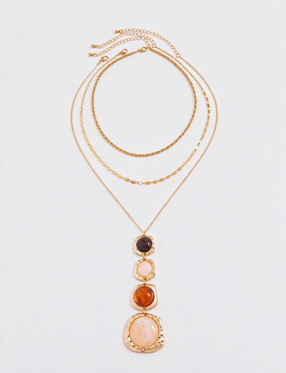 Hammered Resin Pendant Necklace - DippedShop Wholesale - #2179