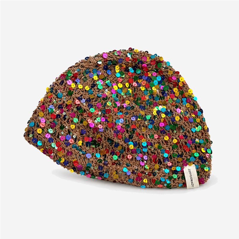 Trendy Sparkling Sequins Knit Beanie Hat 6W6HAT653