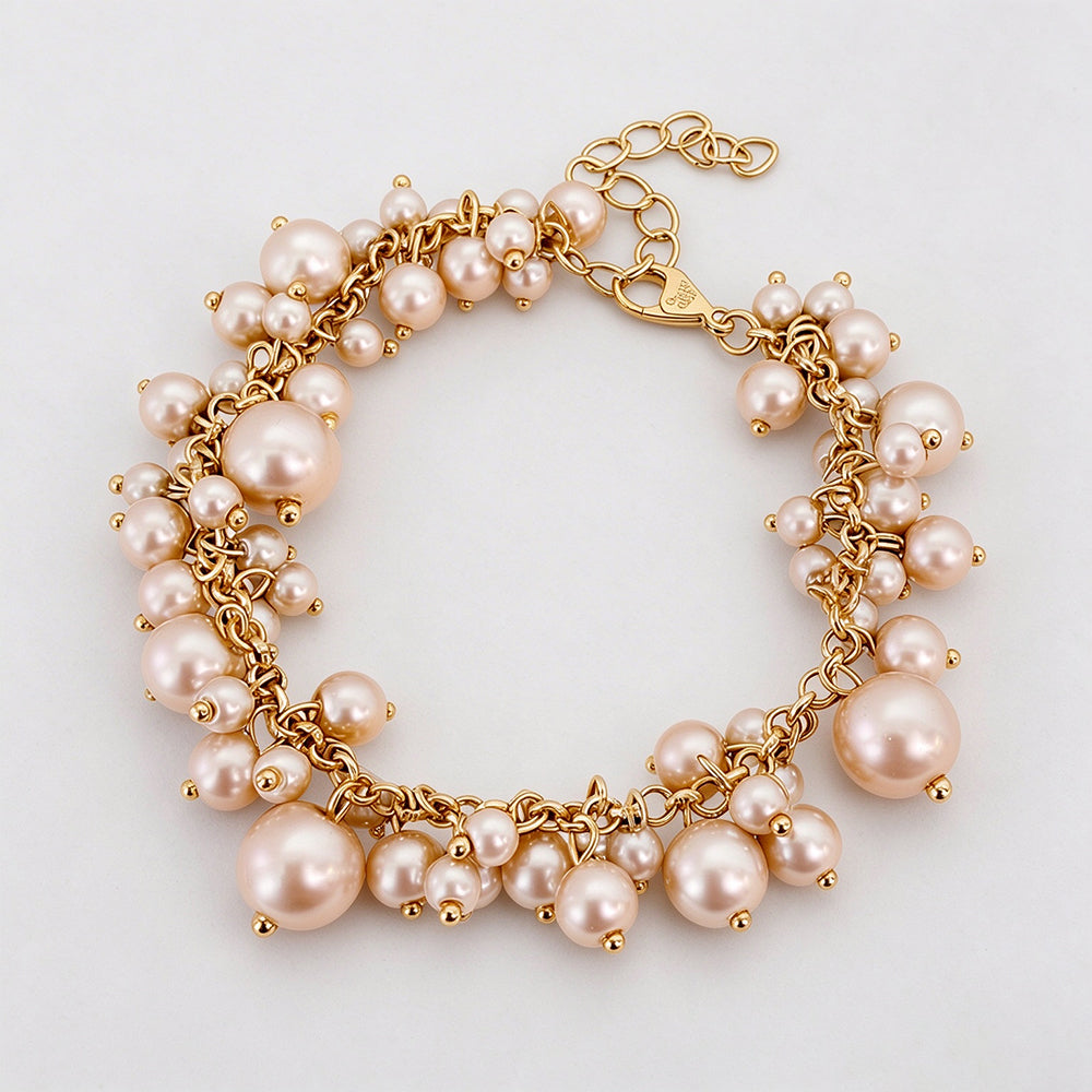 Vintage Gold Plated Pearl Tassel Choker Necklace 6W6JNC960