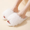 Fluffy Faux Fur Open-Toe Indoor Slippers 6W8FSP282