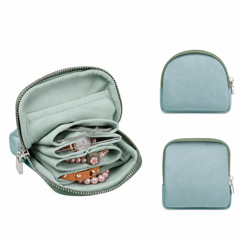 Simple Solid Color Portable Travel Jewelry Case 6W13HSJ97