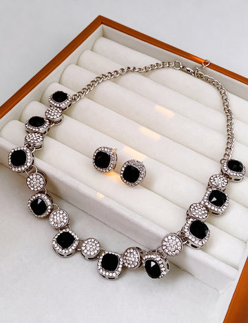 Stylish Rhinestones Geometry Shape Chain Necklace 6W6JNC900