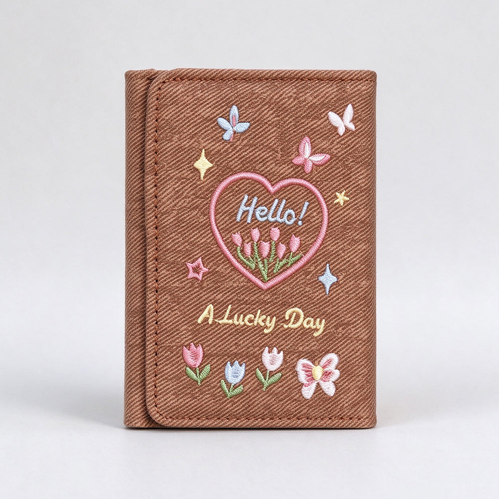 Butterfly Embroidery Trifold Wallet - DippedShop Wholesale - #4899