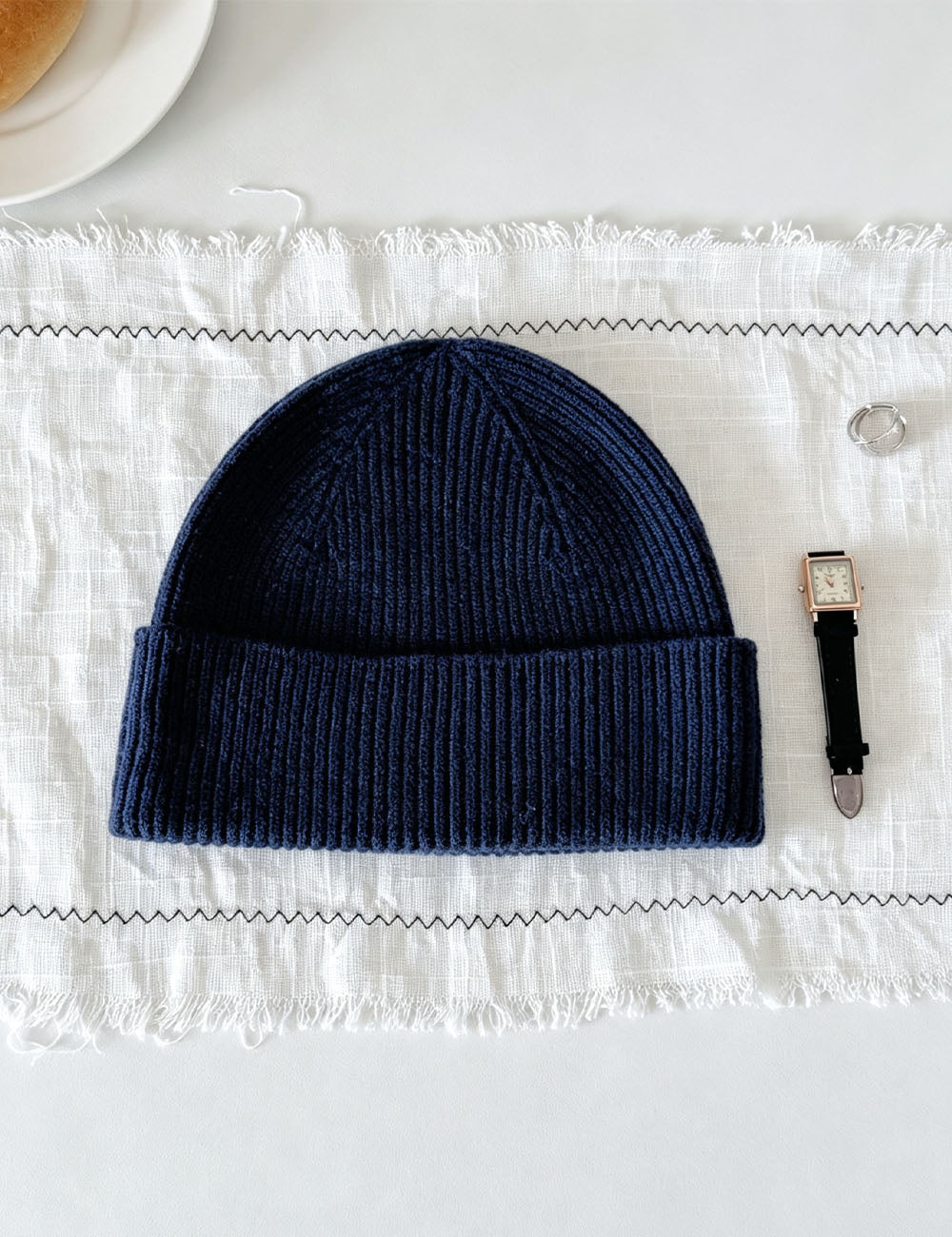 Simple Ribbed Knit Solid Color Beanie Hat 6W6HAT553