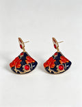 Vintage Enamel Maple Leaf Fan Earrings 6W6JER790