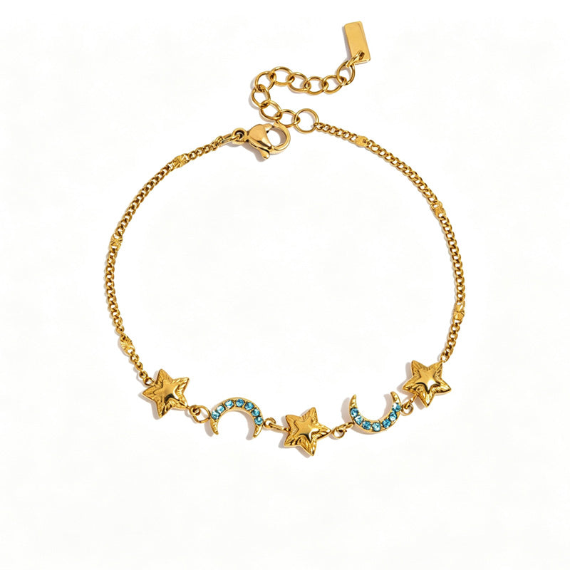 Stylish Gold Plated Double Layer Rhinestones Bracelets 6W6JBR479