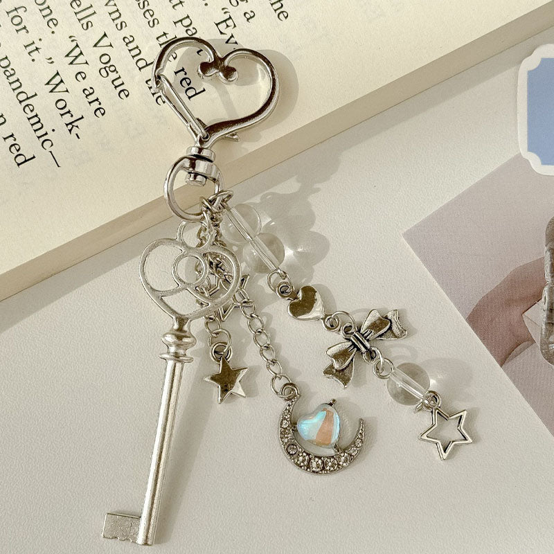 Stylish Star Moon Pendant Keychain Bag Charm 6W10BBC388