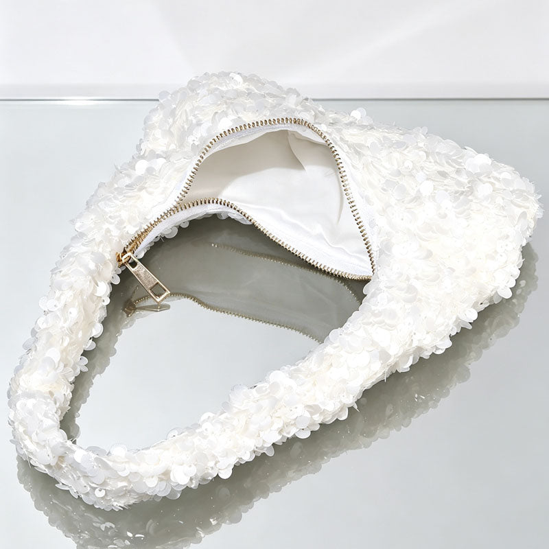 Elegant Solid Color Sequin Evening Underarm Bag 6W10BBG1417