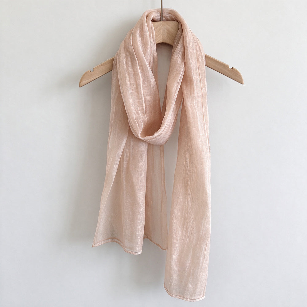 Solid Color Thin Mesh Long Silk Scarf 6W6NSC233