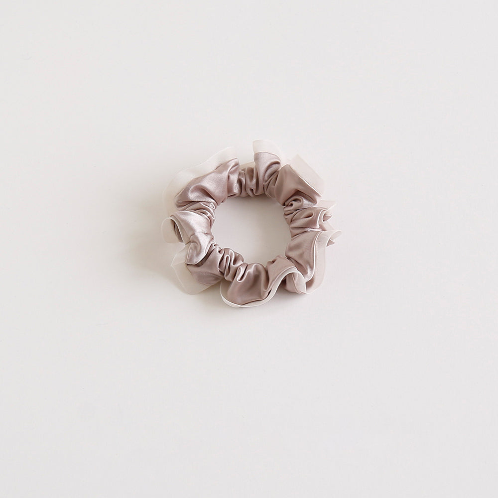 Minimalist Solid Color Mesh Ruffled Scrunchies 6W6HSR483
