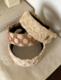Woven Straw Argyle Diamond Headband 6W6HBD282