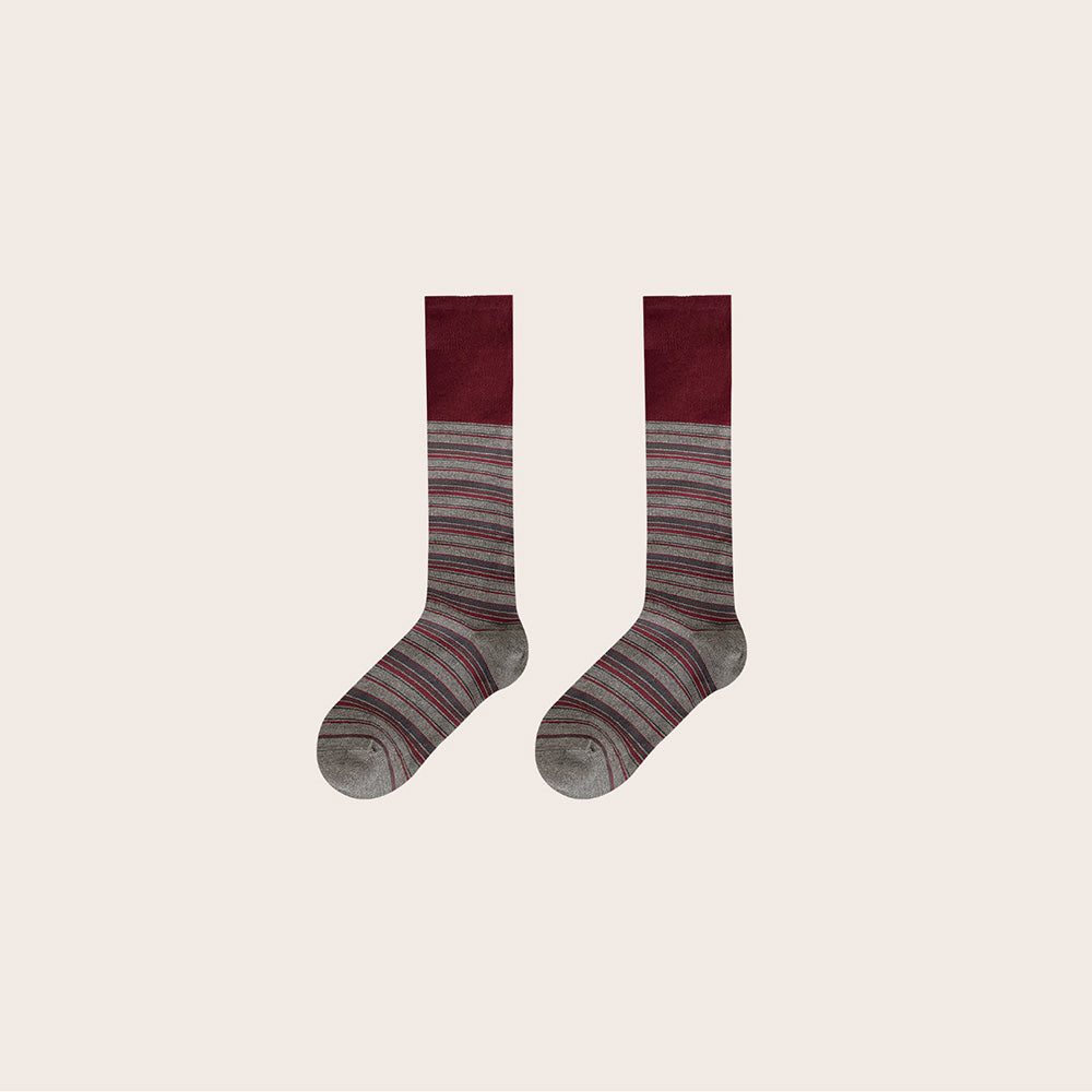 Retro Color Contrast Warm Mid-Calf Socks 6W8FSO819