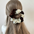 Velvet Satin Color Block Scrunchies Hair Scrunchie MK2BLW6W6HSR20