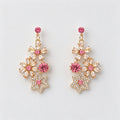 Exaggerated Rhinestone Floral Pendant Necklace 6W6JNC917