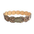Retro Western Oval Buckle Wide Disc Waist Belt 6W6JBT234