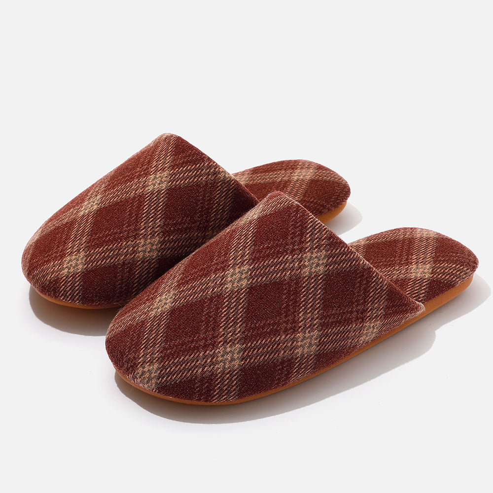 Color Contrast Plaid Soft Non-Slip Indoor Slippers 6W8FSP292