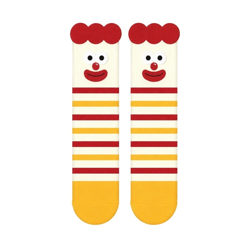 Funny Cartoon Color Block Breathable Crew Socks 6W8FSO669