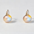 Elegant Pearl Gold Plated Cubic Zirconia Hoop Earrings 6W6JER707