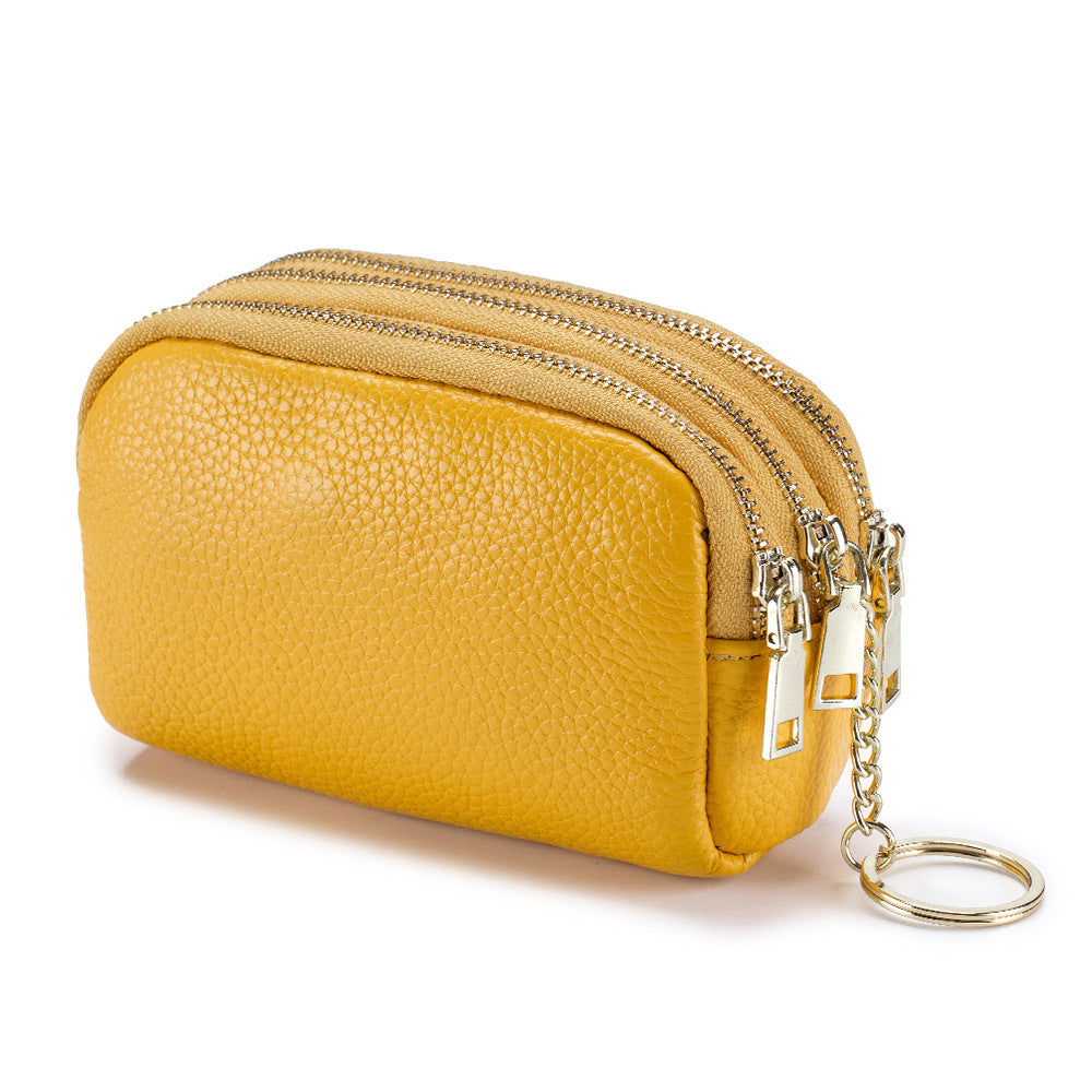 Cute Double Zipper Mini Leather Coin Purse 6W10BWB302