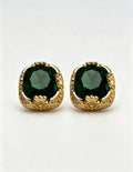 Luxury Green Square Cubic Zirconia Stud Earrings 6W6JER722