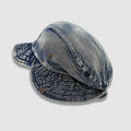 Retro Distressed Rolled Brim Denim Baseball Cap 6W6HAT585