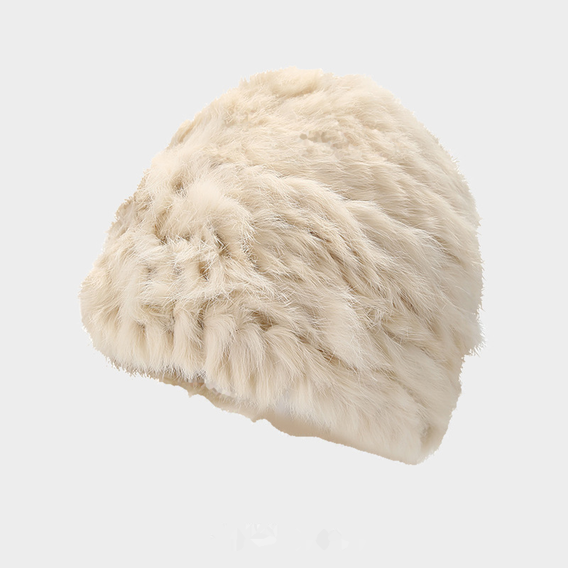 Simple Thick Faux Rabbit Fur Bucket Hat 6W6HAT684