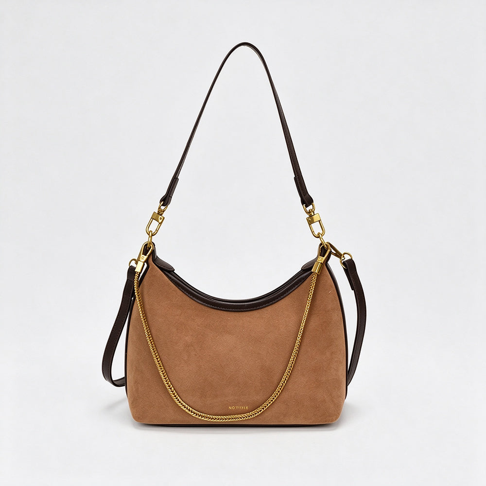 Retro Gold Chain Accent Hobo Crossbody Bag 6W10BBG2506
