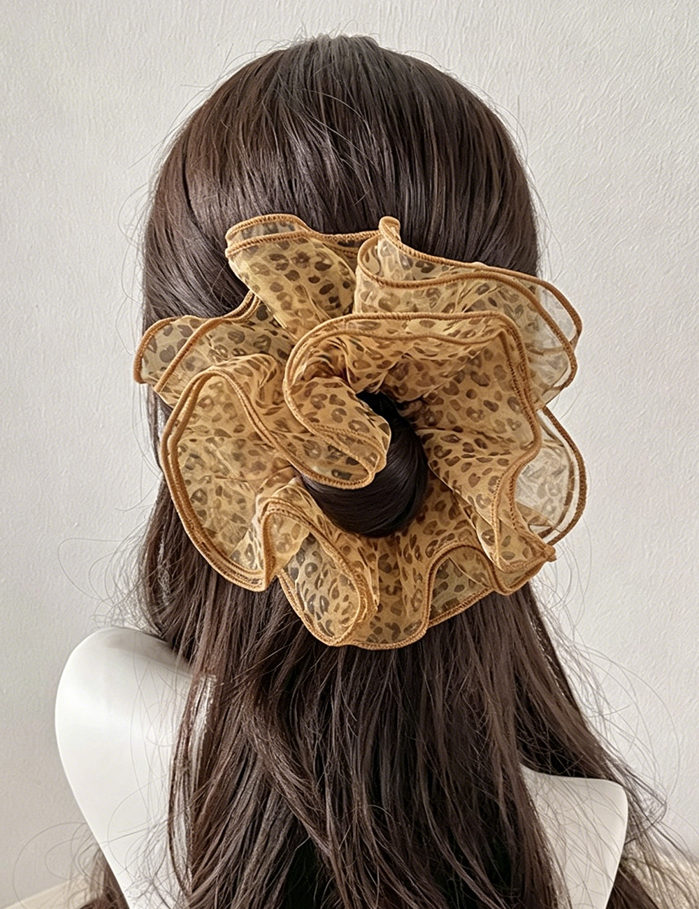 Leopard Print Mesh Hair Scrunchies MK2BW6W6HSR44