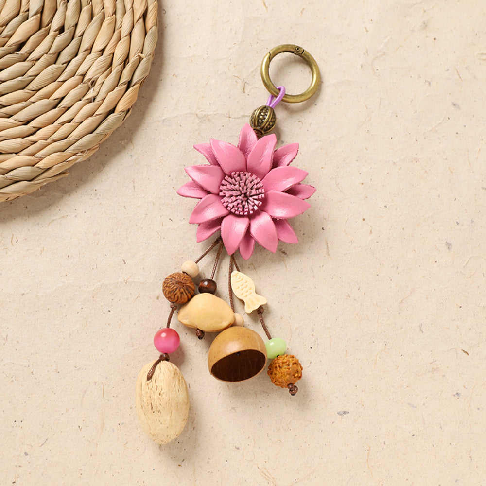 Natural Nut Shell Keychain - DippedShop Wholesale - #7651